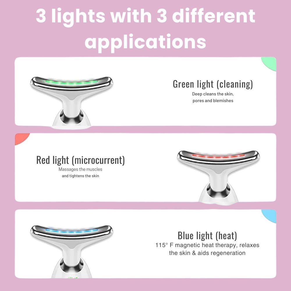 Gesichtsmassagegerät mit LED-Lichttherapie und Ionenreinigung