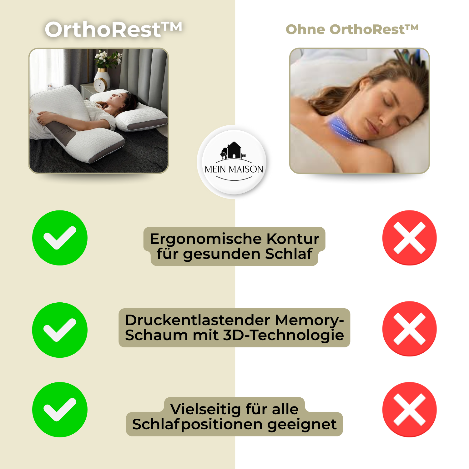 Ergonomisches Nackenkissen RelaxForm | Atmungsaktiv & Anpassungsfähig