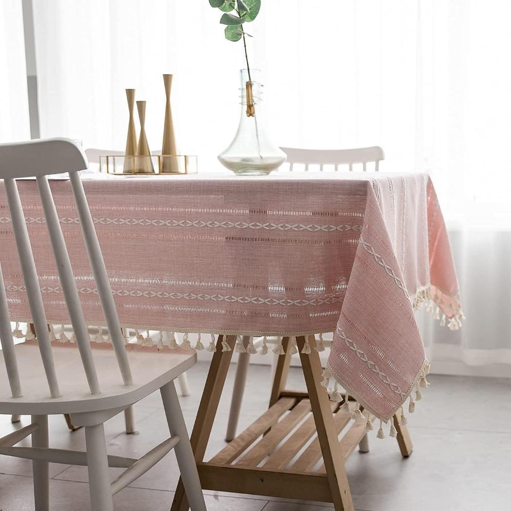 Stilvolle Tischdecke aus Baumwolle und Leinen