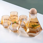 Elegantes Karaffenset mit 4 Gläsern – Stilvoll und Praktisch | 5-teiliges Set für Wasser, Saft und Wein | Glanzzeit