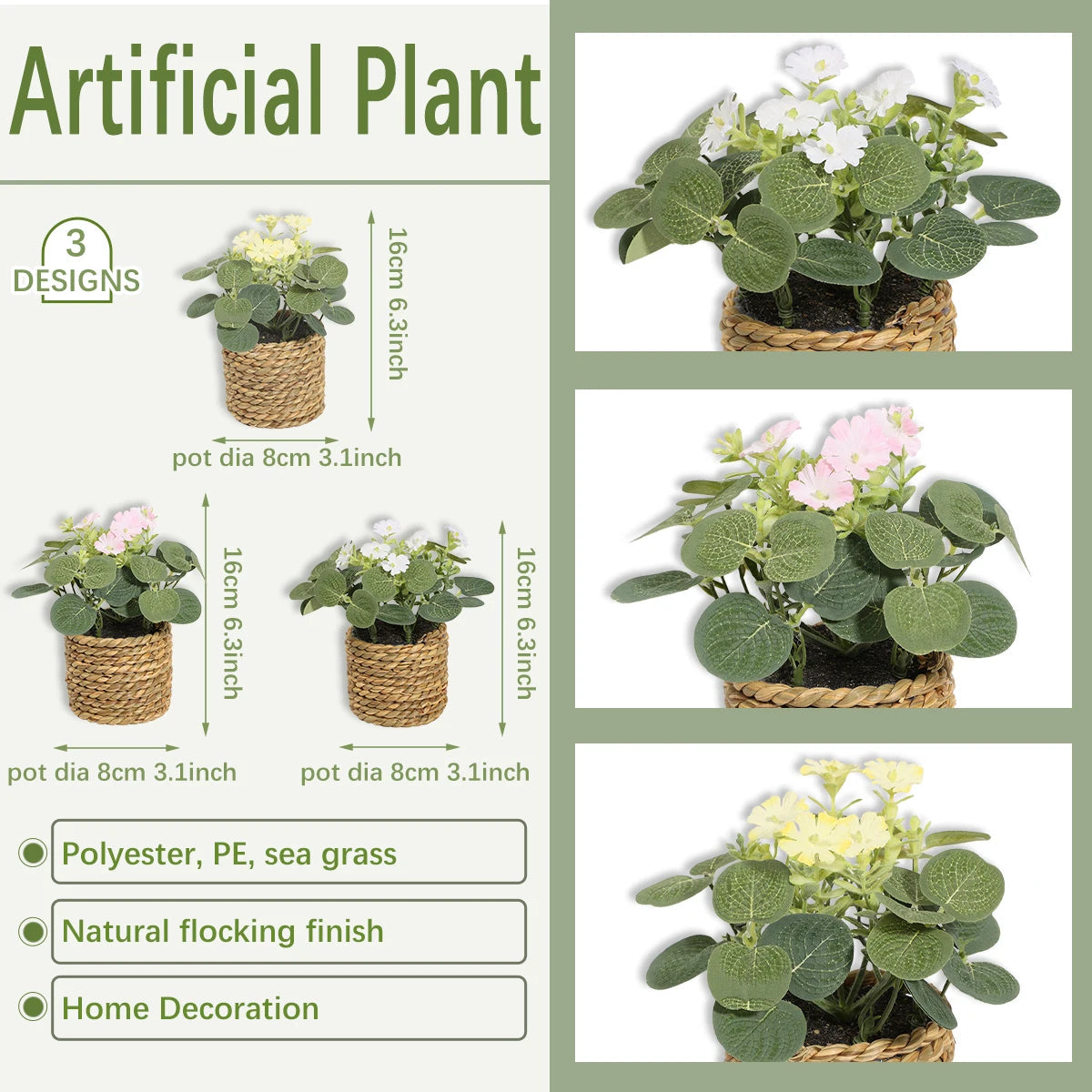 Eucalyptus Dream – Mini Artificial Plant in Braided Basket | 11 cm