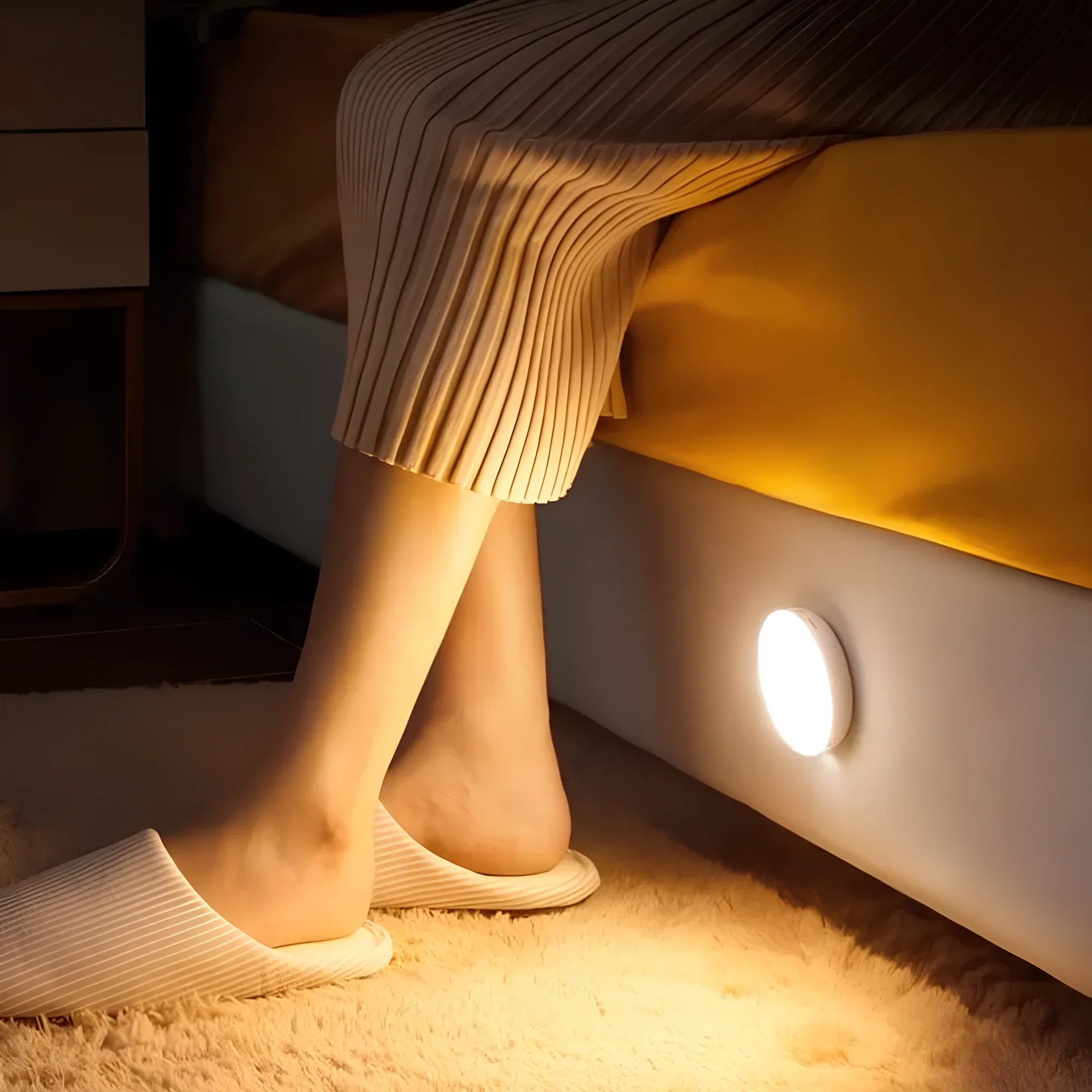 Praktische LED-Bewegungsmelder Nachtlampe – Flexibel und Kabellos für Flur, Schlafzimmer & Treppen