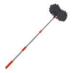 Erweiterbarer Autowaschmopp mit Doppelschichtkopf – Schwarz/Orange