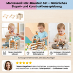 Holz-Baustein Set im Montessori-Stil – Stapel- und Konstruktionsspielzeug