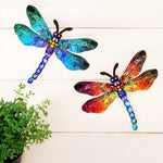 Dynamic 3D Wrought Iron Dragonfly Wall Decor