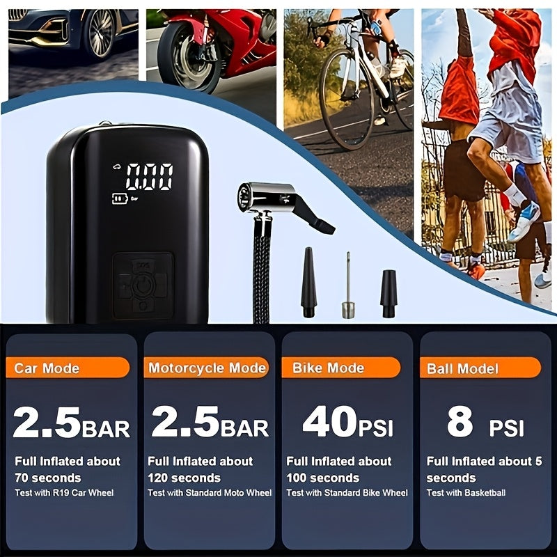Comfortable Mini-Compressor with LED Lighting and Digital Display