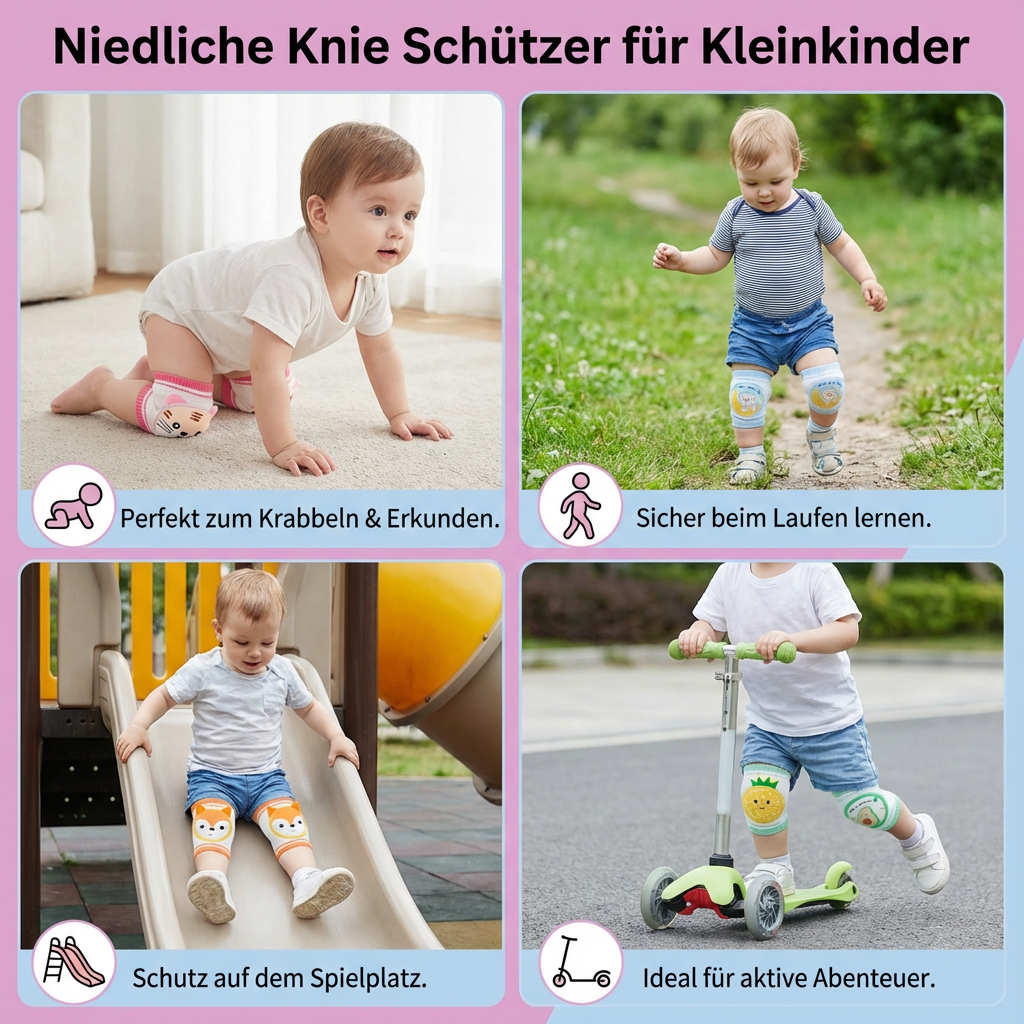 Bequeme Knieschützer für Kleinkinder in niedlichem Design