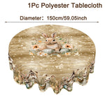 Festive Table Runner for Easter | Charming Bunny and Flower Patterns