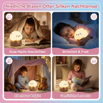 Silikon Nachtlicht in Form eines niedlichen Otters mit Blasen