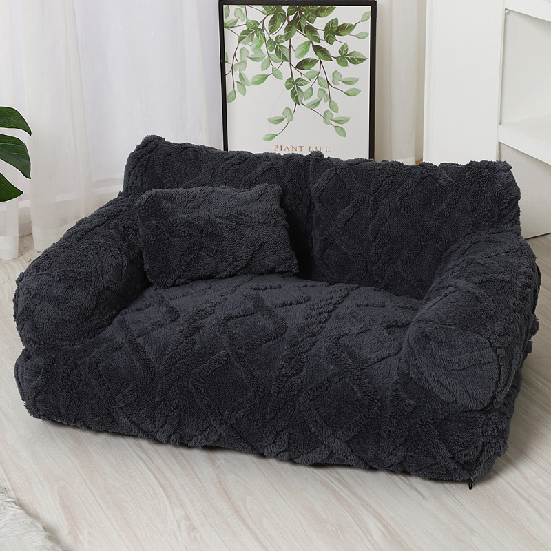 Gemütliches Haustier-Sofa mit Erhöhung und Kissen – 4 Farben