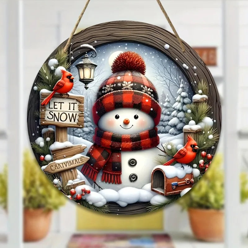 Elegant Winter Wreath | Snowman Design for Festive Accents | Ø 20 cm