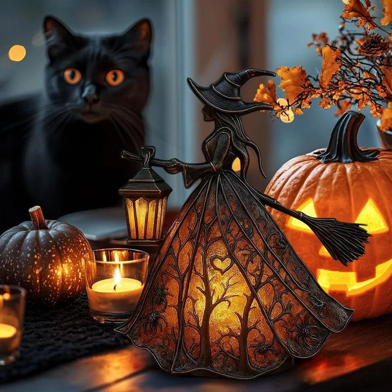 Halloween Hexenlampe Mystica – LED Dekolampe für Innenräume