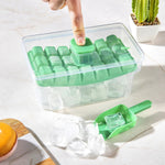 EisGenie Ice Cube Tray with Lid and Container | 68 Cubes | Press Mechanism | BPA-Free