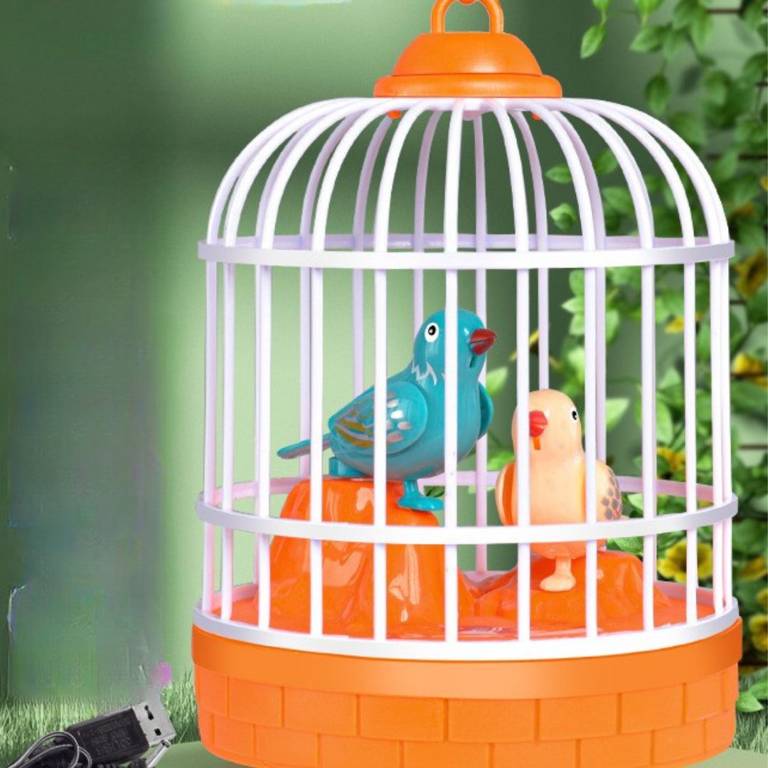 Käfig-Spielzeug mit sprechenden Vögeln für Kinder