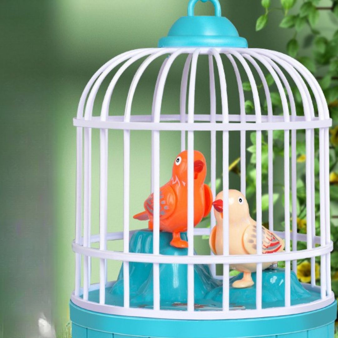 Käfig-Spielzeug mit sprechenden Vögeln für Kinder