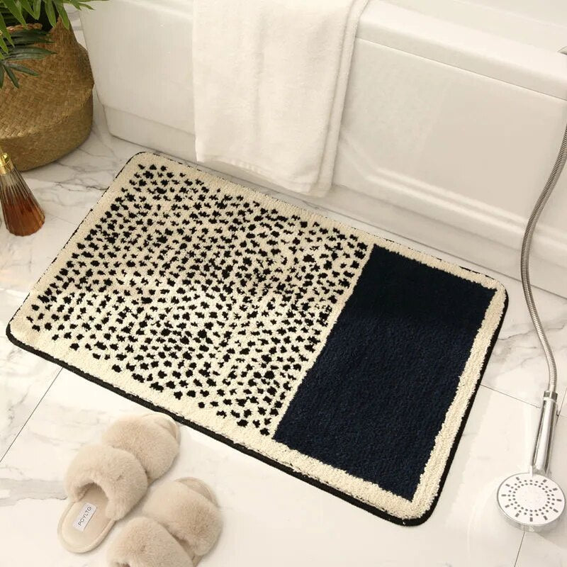 Elegante Handgefertigte Badematte – Modernes Muster für Stilvolle Badezimmer