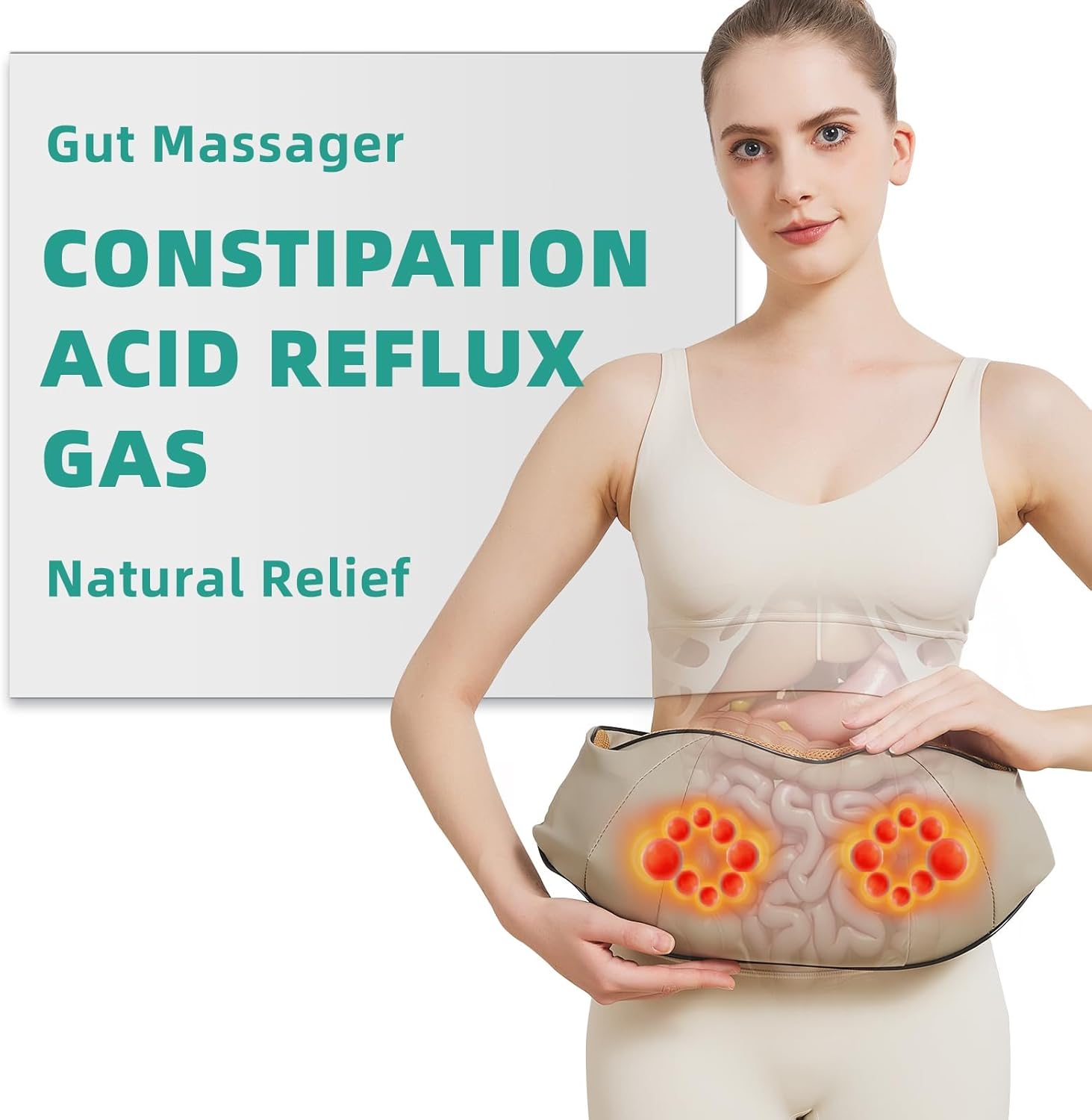 Intelligenter Bauchmassager mit Heizfunktion und Akku