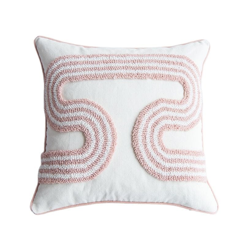 Schleifenförmiges, getuftetes Kissen in abstraktem Design
