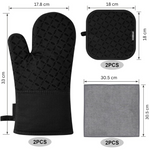 Safety Glove Set | Heat Resistant Silicone Gloves 6-piece | Up to 260 °C