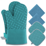 Safety Glove Set | Heat Resistant Silicone Gloves 6-piece | Up to 260 °C