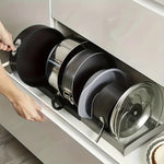 Adjustable Pot and Pan Organizer with Lid Holder – Robust Metal Solution for an Efficient Kitchen Setup