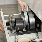 Adjustable Pot and Pan Organizer with Lid Holder – Robust Metal Solution for an Efficient Kitchen Setup