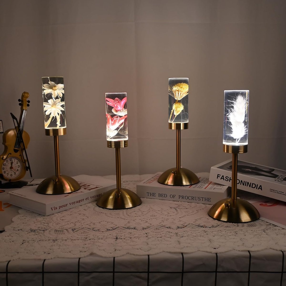 Elegant LED Table Lamp with Flower Design and Color Change