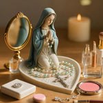 Eleganter Rosenkranzhalter mit Mariendekor – Spirituelle Aufbewahrung