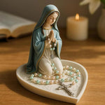 Eleganter Rosenkranzhalter mit Mariendekor – Spirituelle Aufbewahrung