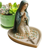 Eleganter Rosenkranzhalter mit Mariendekor – Spirituelle Aufbewahrung