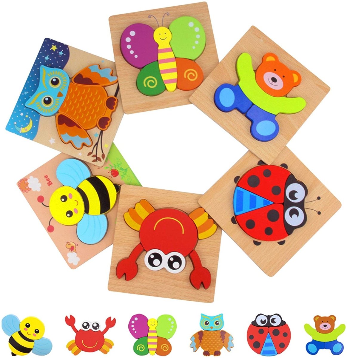 6er Set Tierpuzzles - Faszinierende und lehrreiche Puzzles