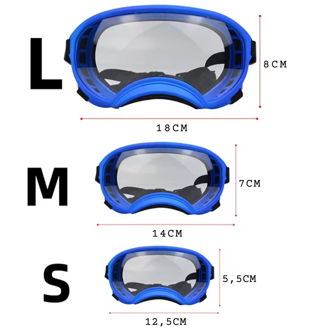 Verstellbare winddichte Hundesonnenbrille mit UV-Schutz