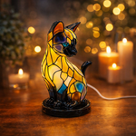 Katzen-Silhouette Tischlampe – Mosaik-Design für gemütliches Licht
