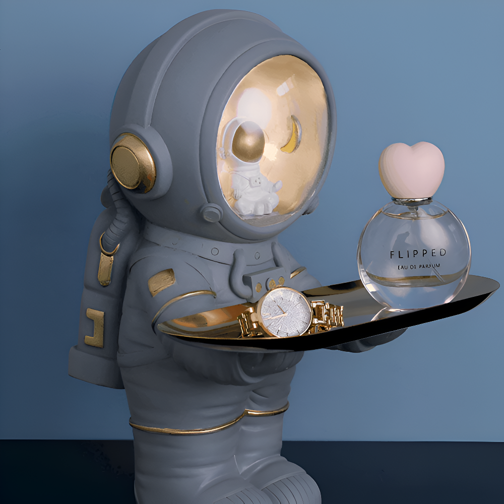Stylish organizer for keys and essentials with an astronaut design