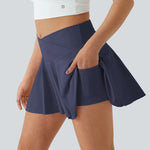 Stylish sports skirt with integrated shorts for women