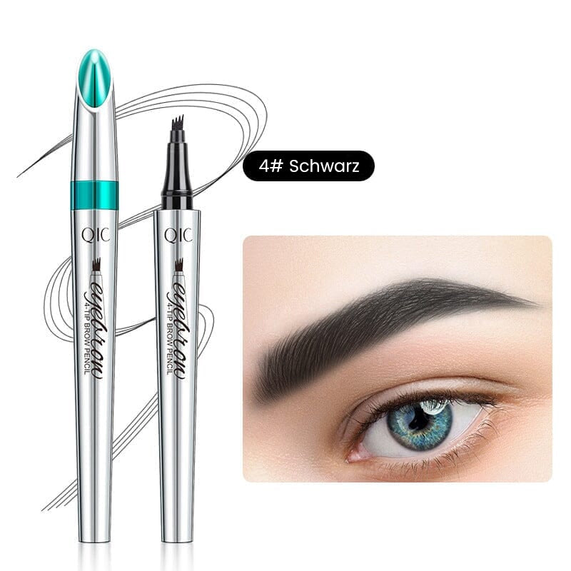 Präzisions Augenbrauenstift | Wasserfest mit 4 Spitzen | Microblading-Effekt