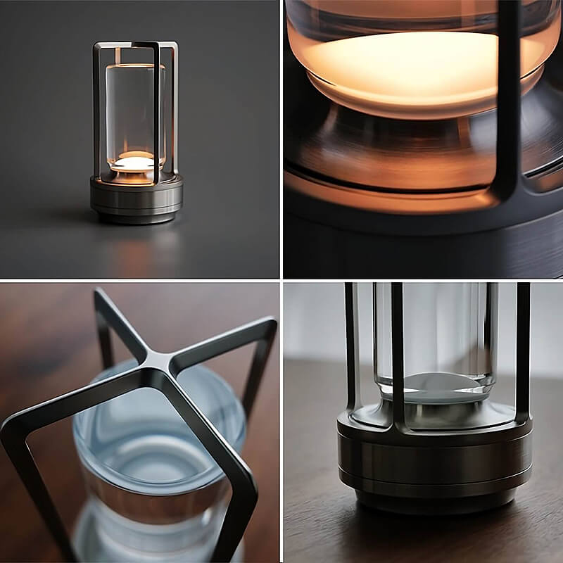Elegant Wireless Crystal Glass Table Lamp with Touch Control
