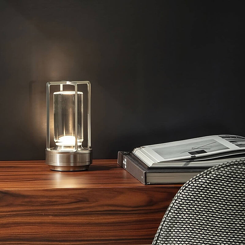 Elegant Wireless Crystal Glass Table Lamp with Touch Control