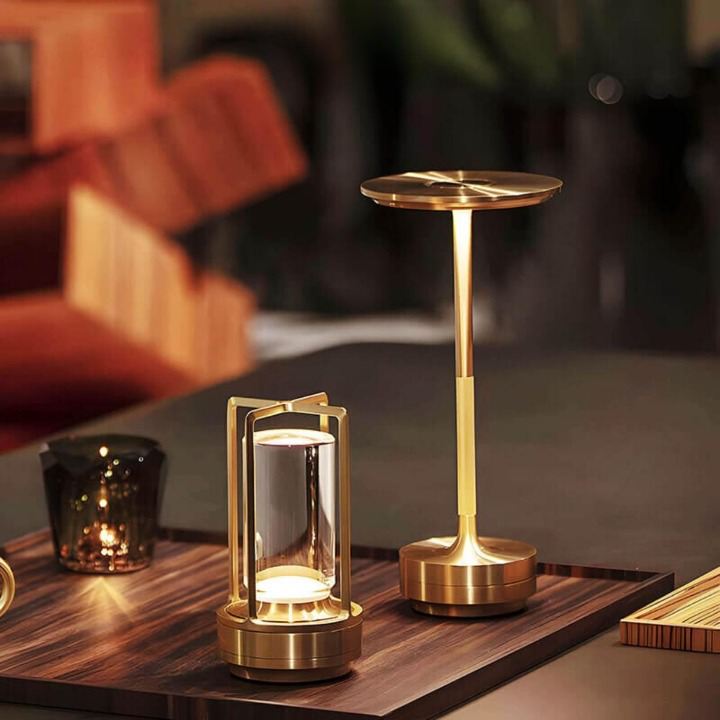 Elegant Wireless Crystal Glass Table Lamp with Touch Control