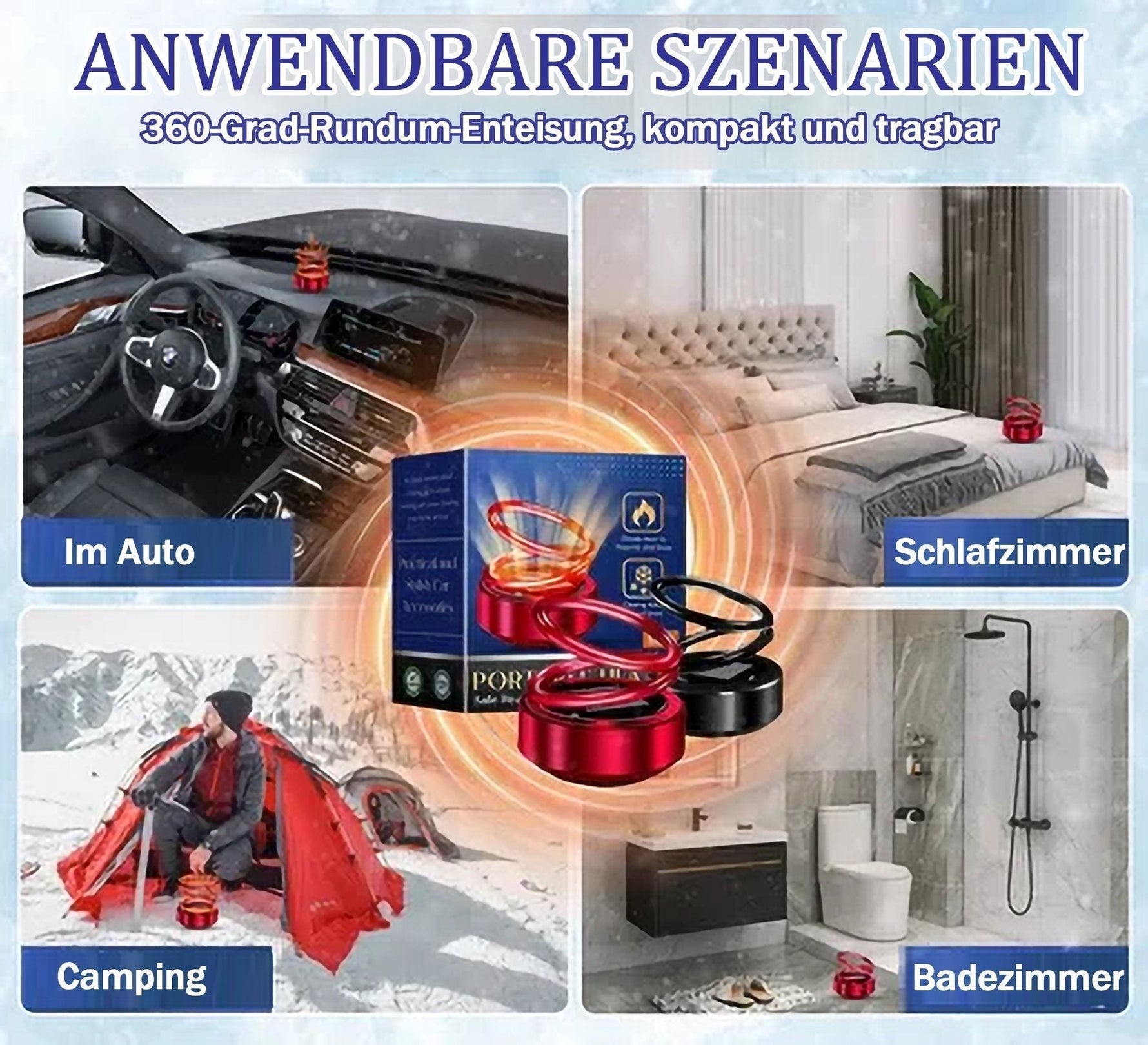 Winterlicher Autoheizer gegen Eis und Schnee | Wiederverwendbar | Komfort für kalte Tage