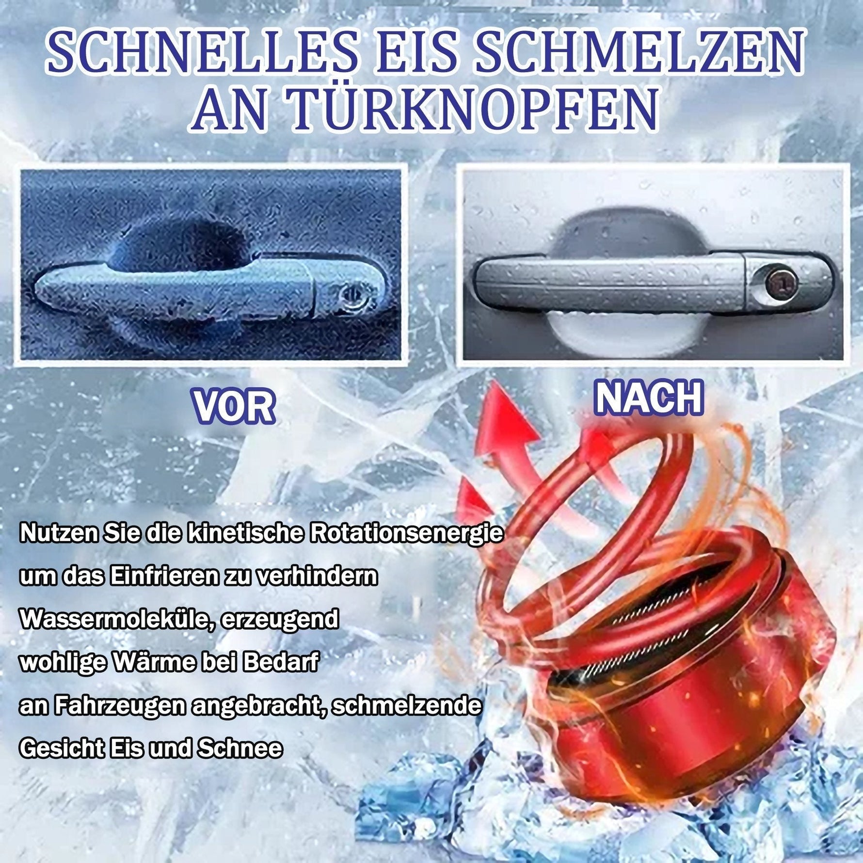 Winterlicher Autoheizer gegen Eis und Schnee | Wiederverwendbar | Komfort für kalte Tage
