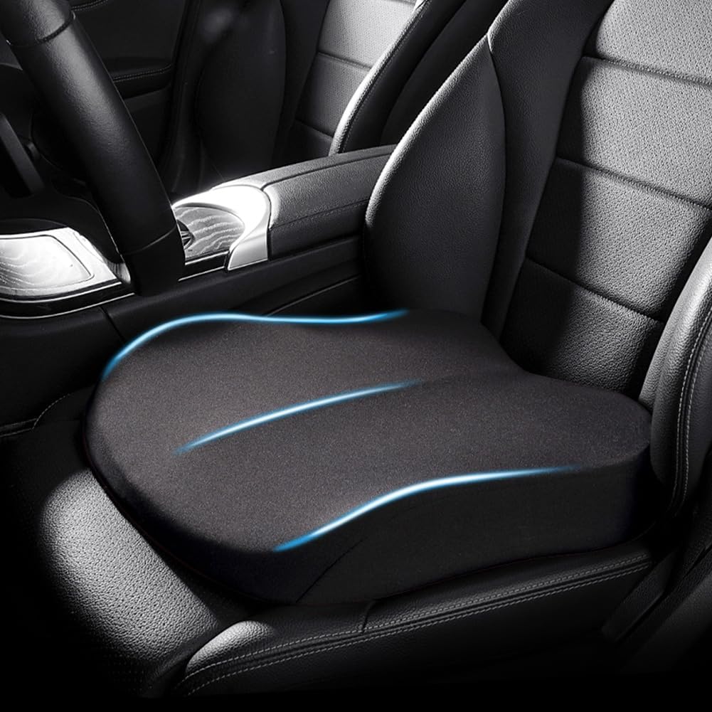 Autositzerhöhung | Ergonomischer Komfort aus Memory-Schaum | Rutschfester Boden