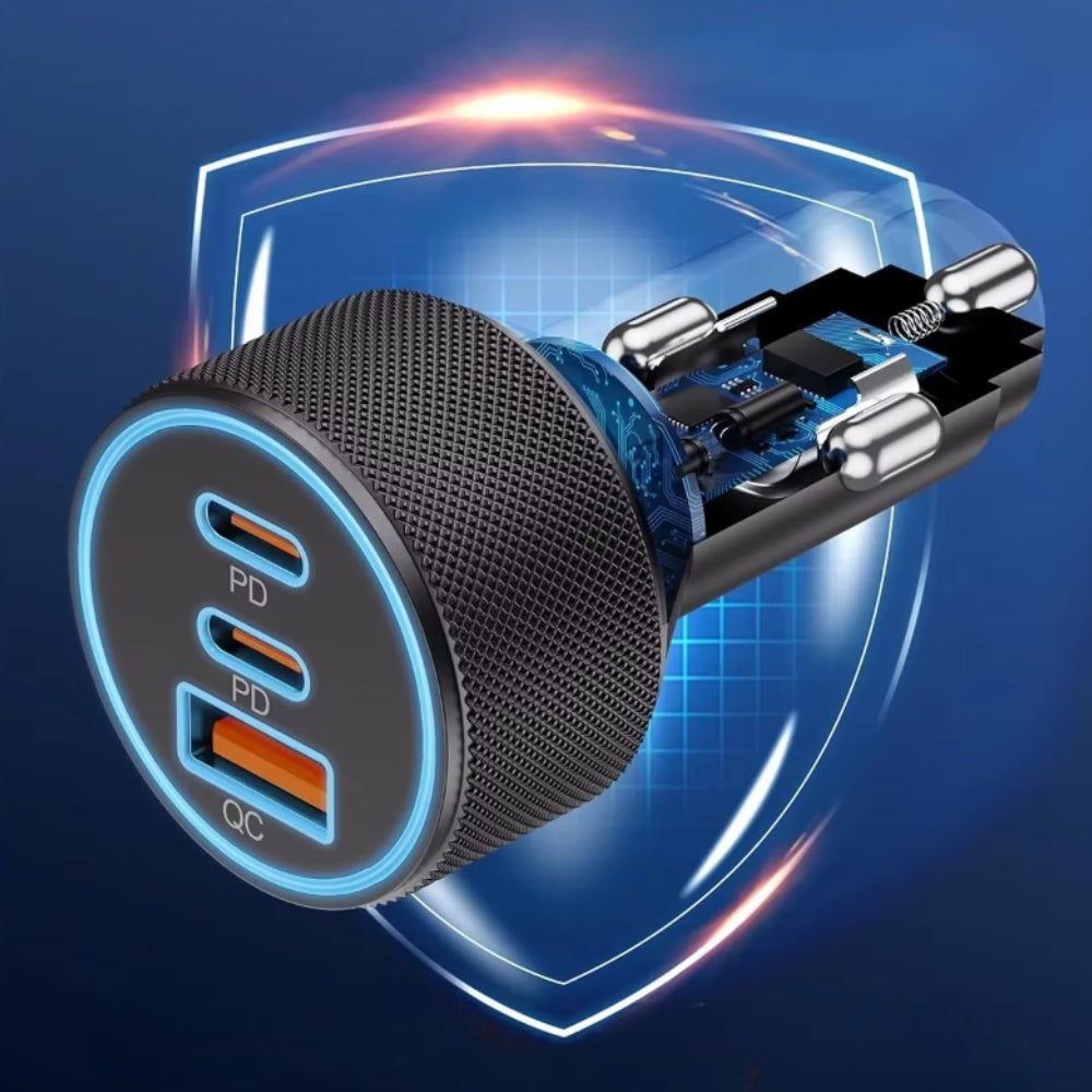 Schnellladegerät für Auto mit USB C Anschluss – Multiladefunktion