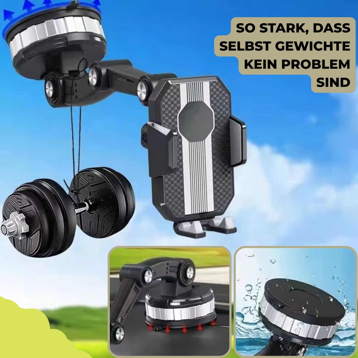 Multifunktionale Smartphone-Halterung mit 360° Drehfunktion
