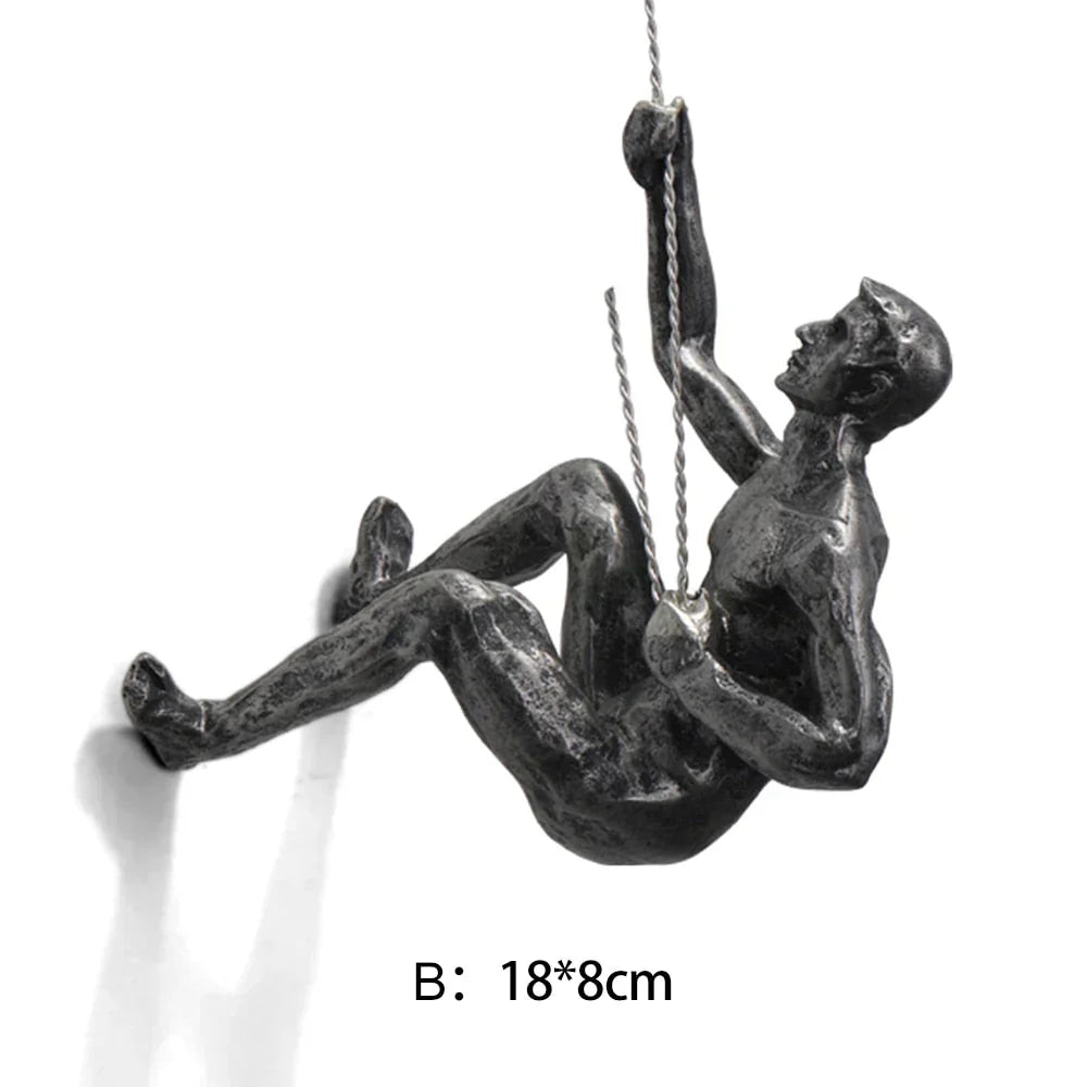 Kletterfiguren Wanddekoration – Inspirierende Wandkunst aus Resin und Eisen