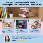 360° drehendes Tiger-Spielzeugflugzeug für Kinder mit Licht und Sound