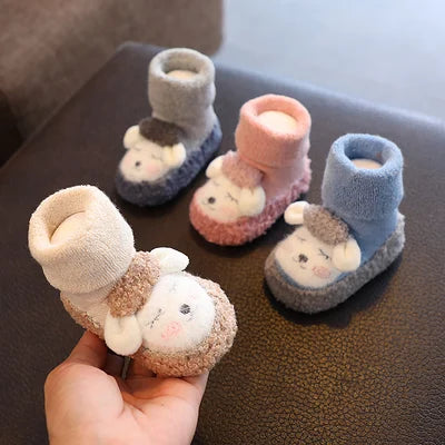 Süße Cartoon Plüschschuhe aus Baumwolle für Kleinkinder