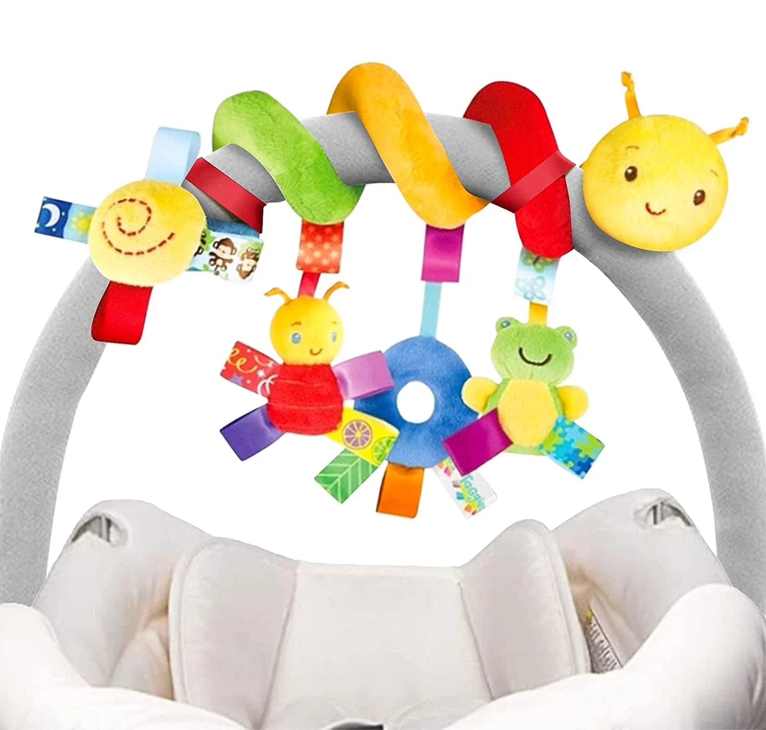 Aktivitätsspirale für Kinderwagen und Autositz – Bunter Greifbogen