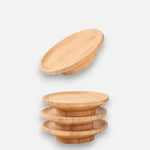 Bambus Snack-Deckel für Weingläser (4 Stück)