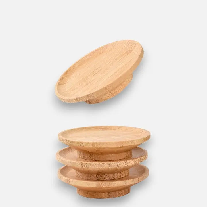 Bambus Snack-Deckel für Weingläser (4 Stück)